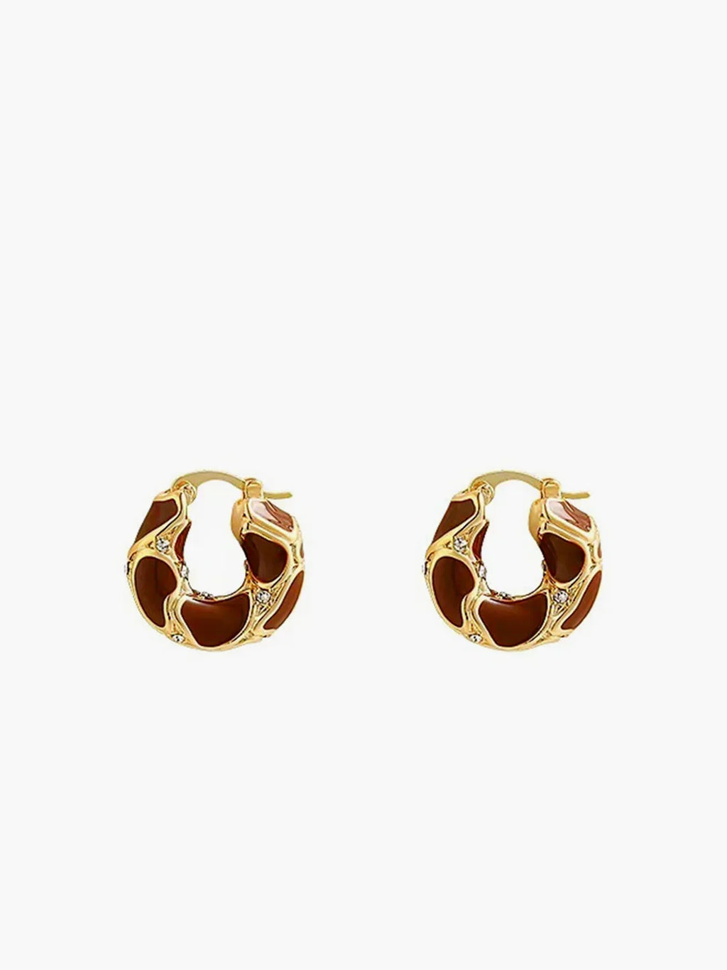 Chunky Golden Frame Hoop Earrings