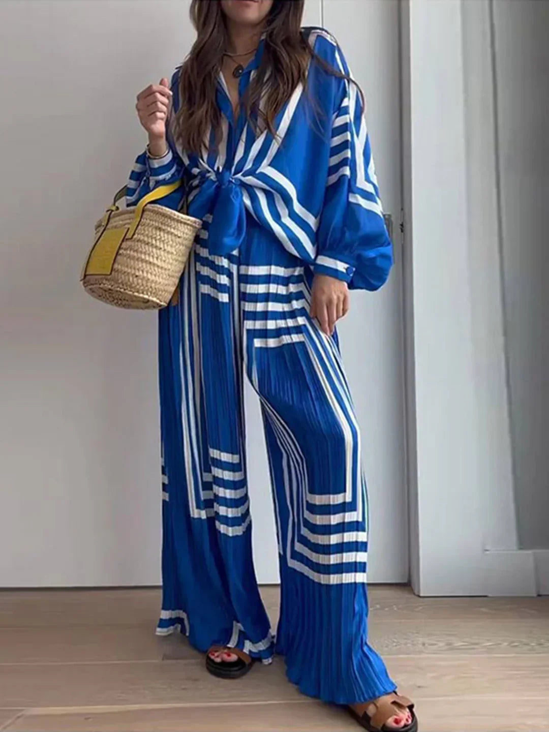 Long Sleeve Oversized Print Matching Set