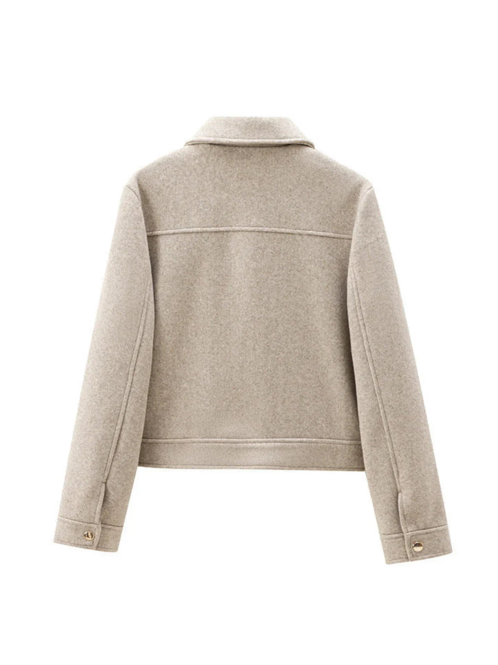 Tweed Lapel Zipper Jacket