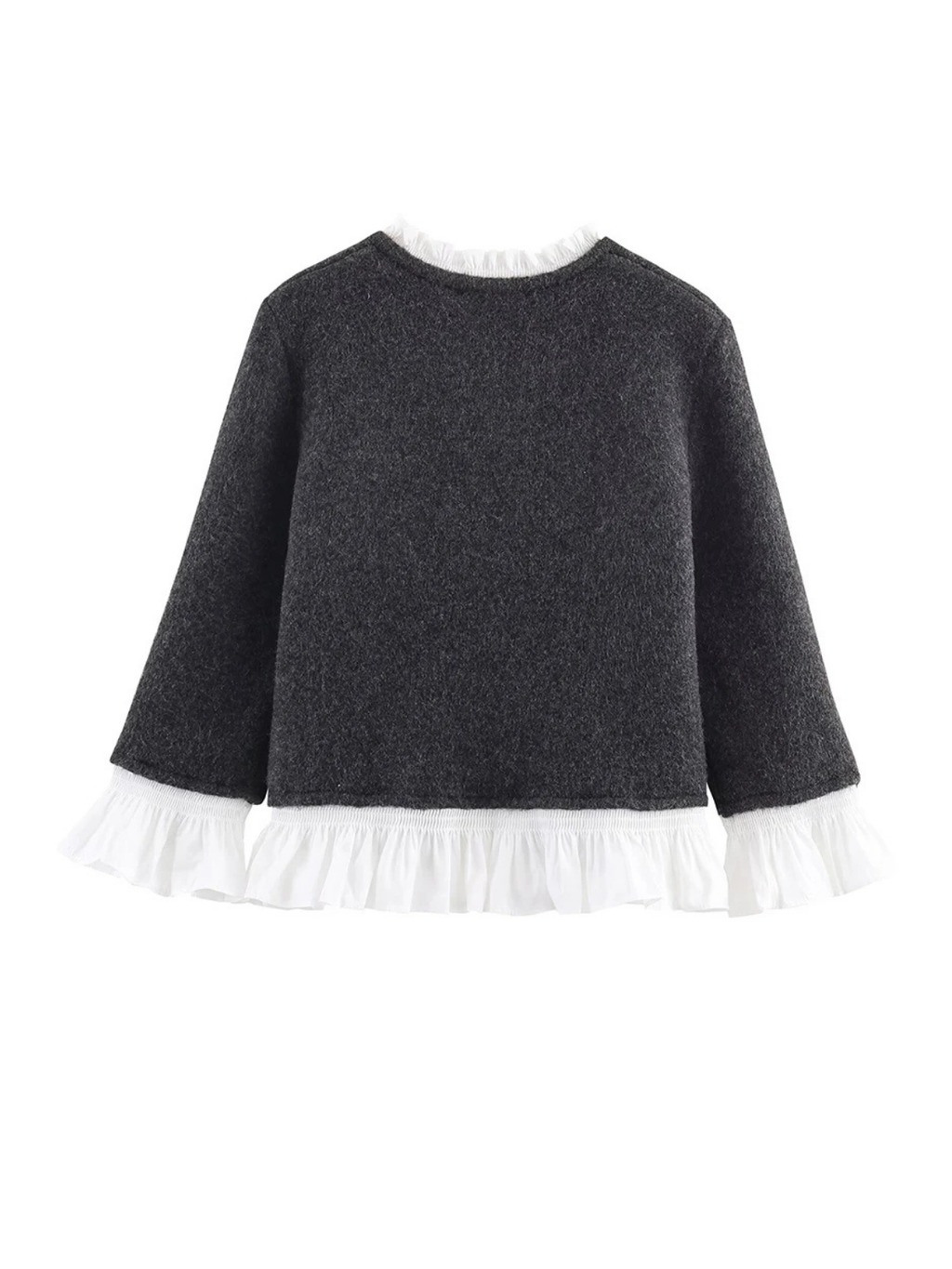 Autumn Patchwork Knit Jacket For Women With Poplin Panels European American Style Versatile Wardrobe Essential