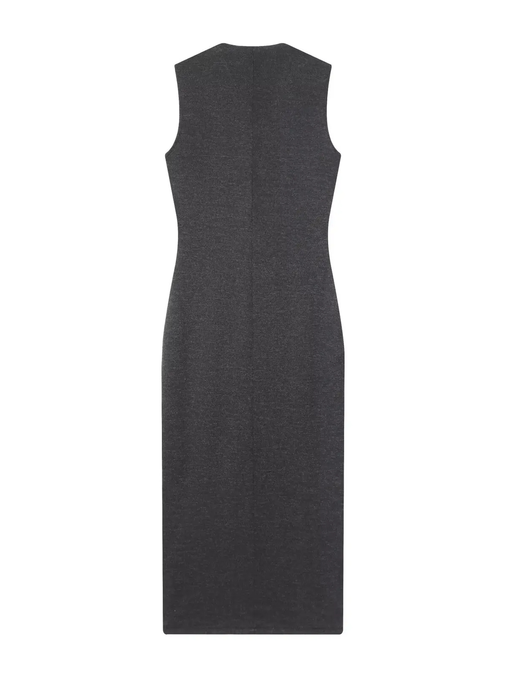 Elegant Sleeveless V Neck Button Midi Pencil Dress For Party And Evening Events And Special Occasions