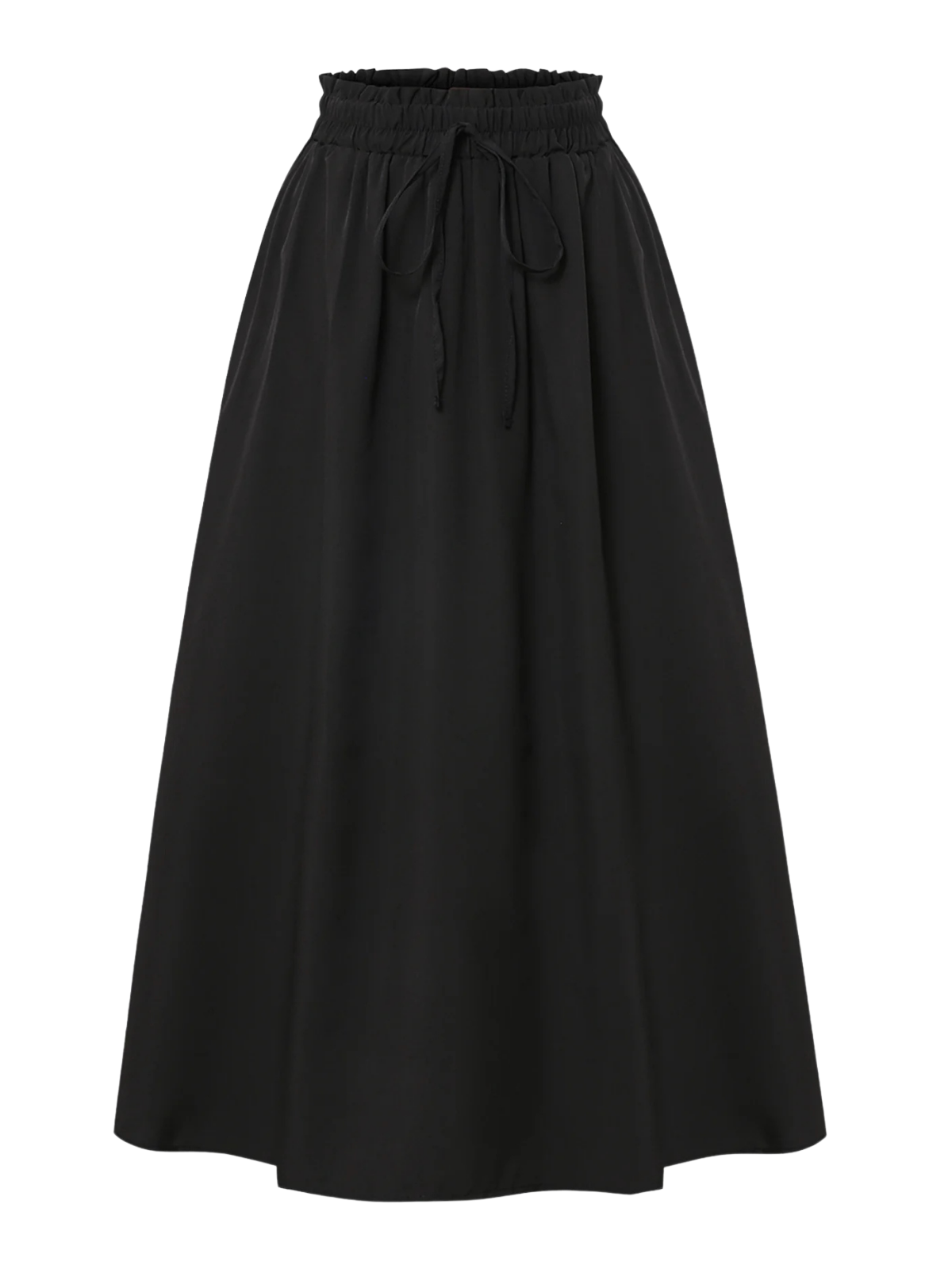 Drawstring Aline Flowy Office Maxi Skirt